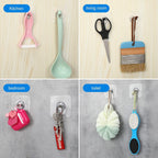 Wall Hooks, Adhesive Wall Screws Hanging Nails, No-Drilling Waterproof Screw Free Stickers for Hanging, Heavy-Duty Adhesive Wall Mount Screw Hooks for Kitchen Bathroom Bedroom Living Room 20 Pcs