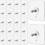 Wall Hooks, Adhesive Wall Screws Hanging Nails, No-Drilling Waterproof Screw Free Stickers for Hanging, Heavy-Duty Adhesive Wall Mount Screw Hooks for Kitchen Bathroom Bedroom Living Room 20 Pcs
